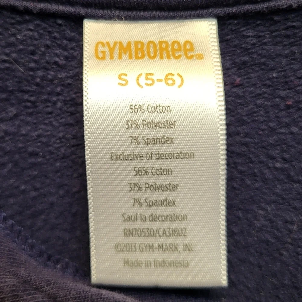 Gymboree Kids Blue Sweatshirt with Decorative Zipper & Button Design Size S(5-6)